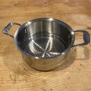 Emeril Stainless Steel 8.5" Steamer Insert Colander Double Handle Strainer